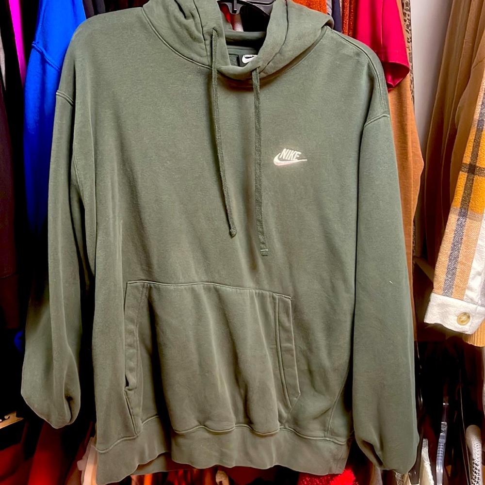 Mens olive green Nike hoodie